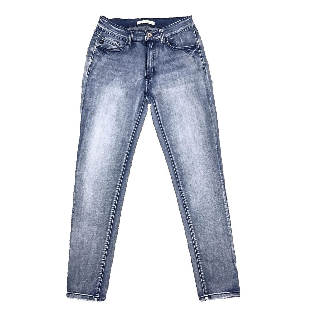 KanCan Jeans Juniors 9/28 Blue Distressed Skinny Stretch KC11214HRL 28.5L